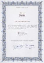 IDMSA certyfikat miniatura